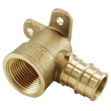 APOLLO EXPANSION PEX 3/4 in. Brass PEX-A Expansion Barb x 3/4 in. Female Pipe Thread Adapter 90-Degree Drop-Ear Elbow EPXDEE34